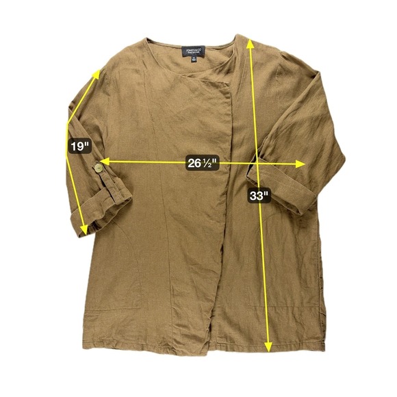 Vintage Jones NY Jacket 1X Linen Blend Open Lagenlook Boho Relaxed Oversized‎ - Picture 5 of 9